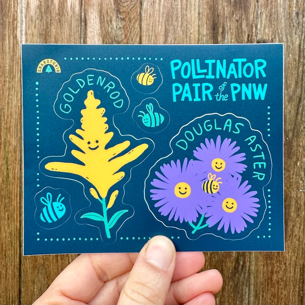 Pollinator Pair of the PNW Sticker Sheet