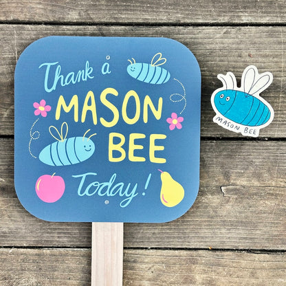 Mason Bee Sign & Sticker